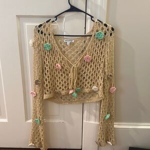 Pretty Garbage Swimsuit Coverup Crop Top